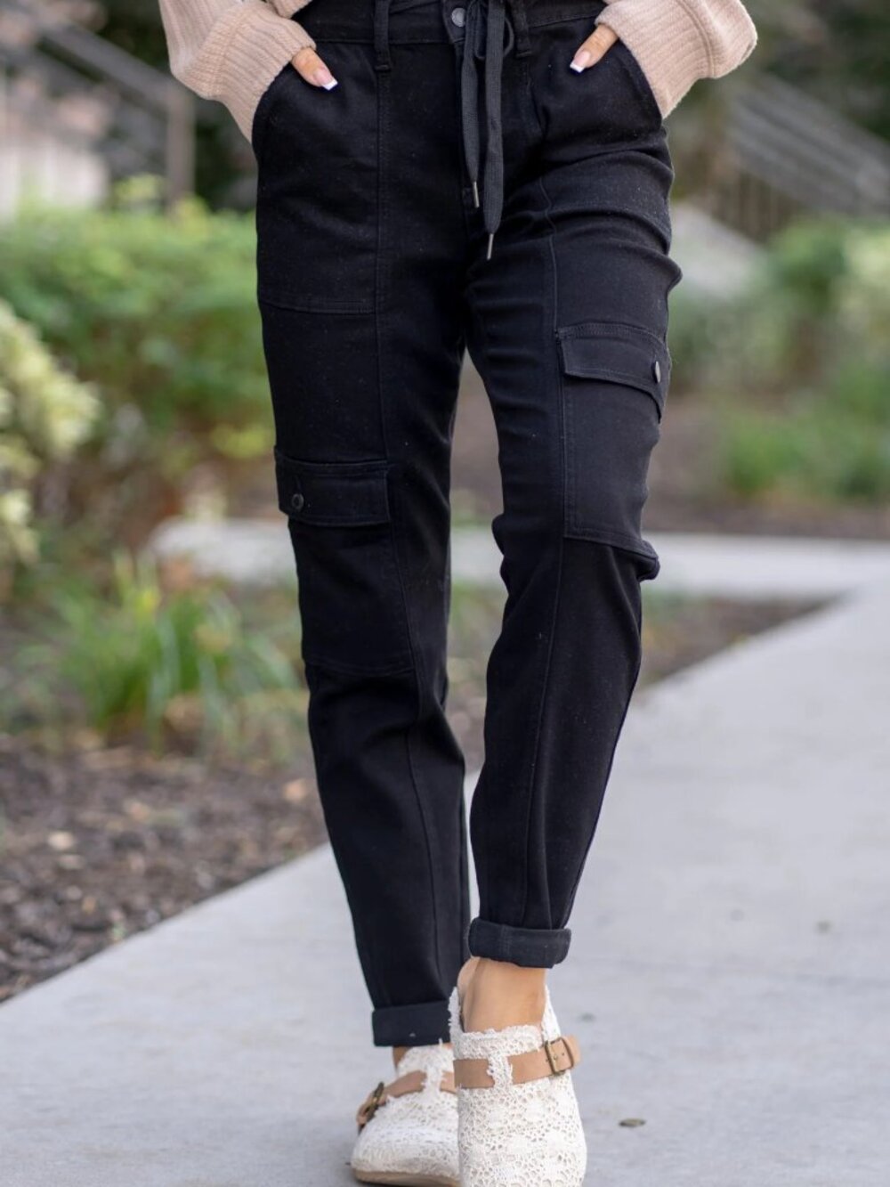 NWT JUDY BLUE plus jogger denim pants in black (18W) - Picture 2 of 15